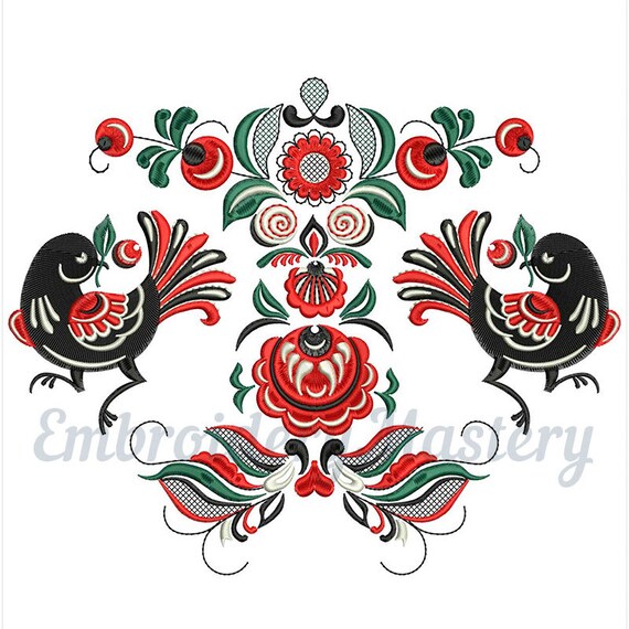 Russian Ornament Machine Embroidery Design. Classic Ornament. Etsy