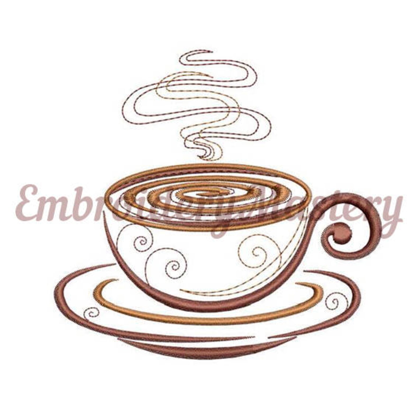 COFFEE CUP Machine Embroidery Design. Espresso Cup. Cappuccino Etsy