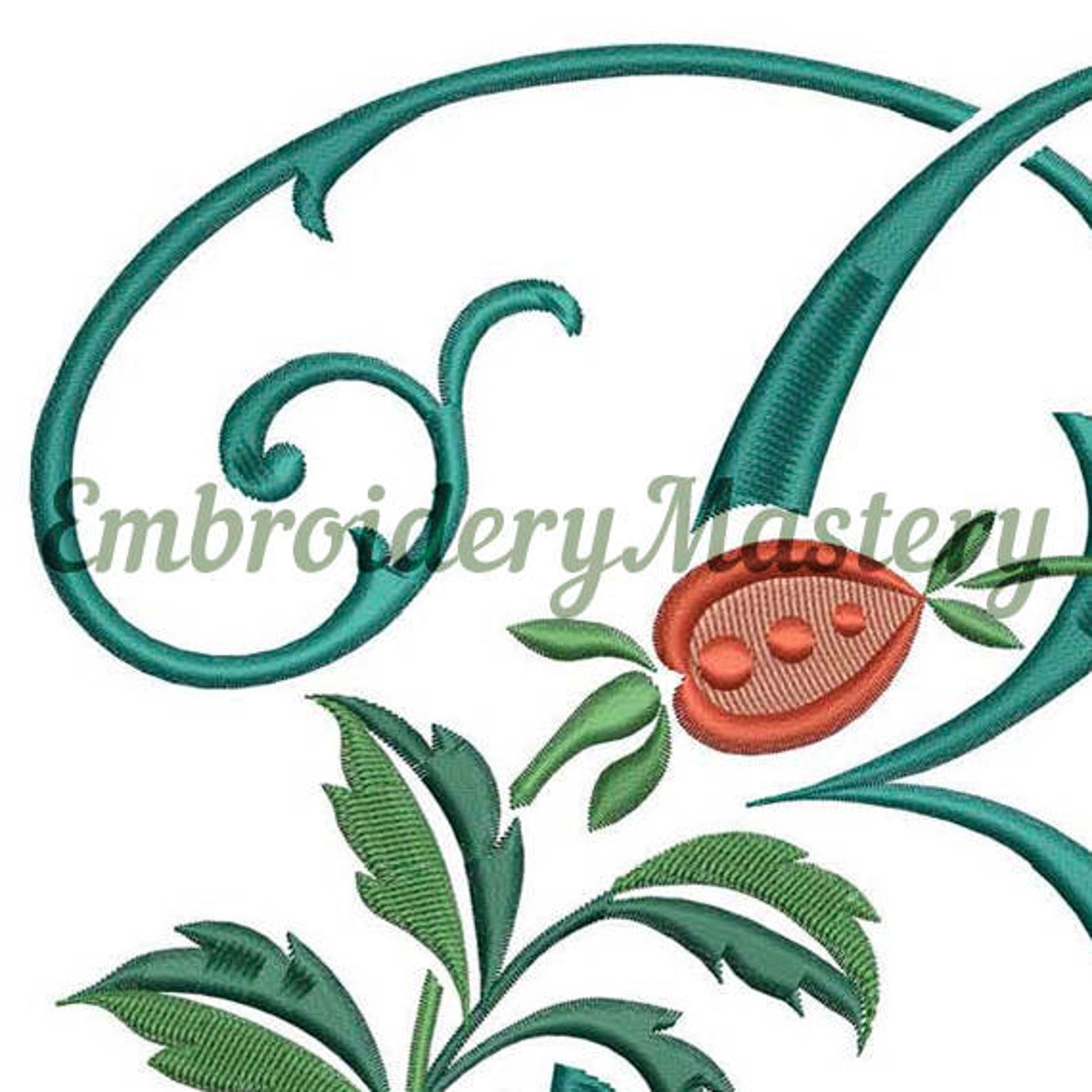 Letter b machine embroidery design monogram letter floral  etsy