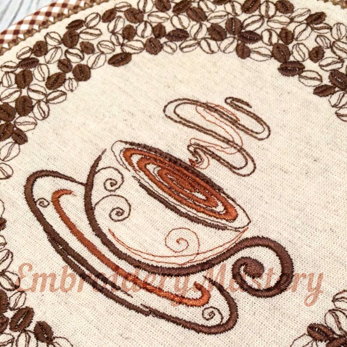 COFFEE CUP Machine Embroidery Design. Espresso Cup. Cappuccino Etsy