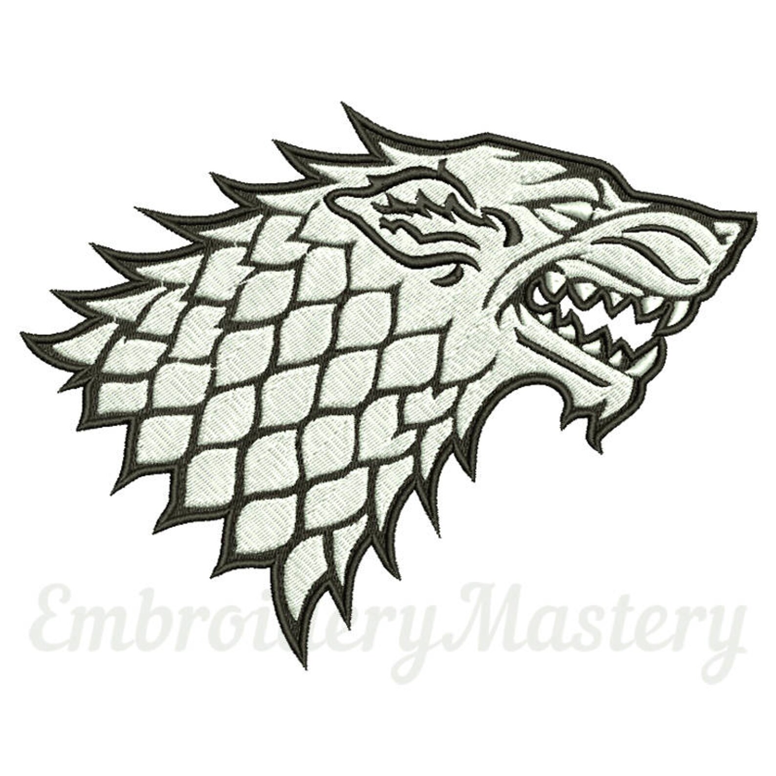 Game of Thrones Machine Embroidery Design. Wolf Stark. 5 Etsy
