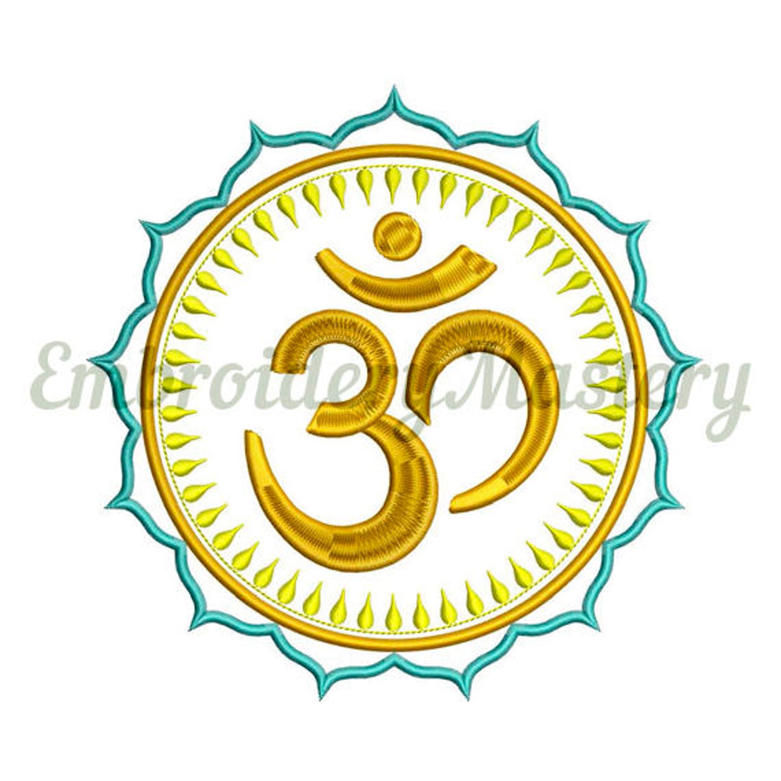 OM IN CHAKRA machine embroidery design. Yoga embroidery. Etsy