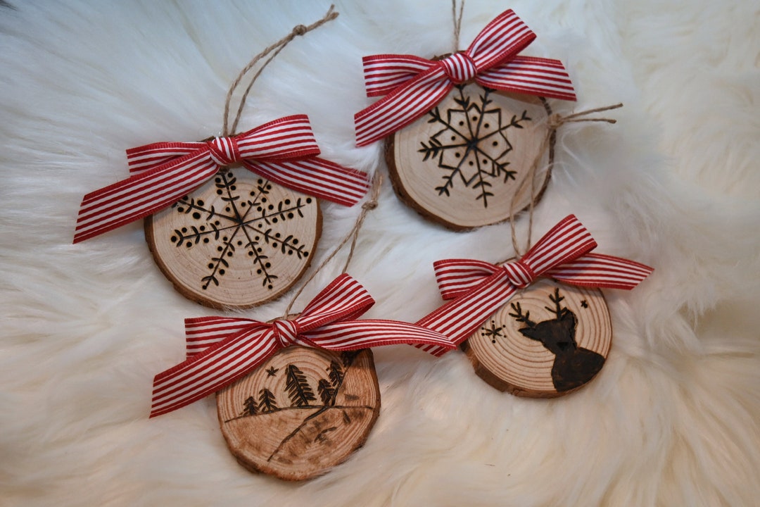 Pyrography Wood Ornaments/tree/holiday/tree Decor/christmas/ Boho ...