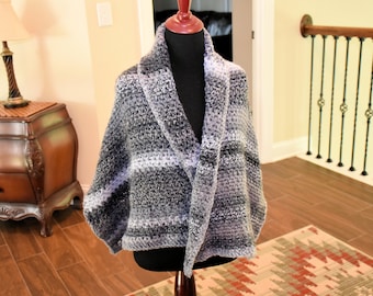 Rectangle Crochet Shawl/ Outerwear/ Accessory/ Gift for Girls/ Gift for her/ Mom/ Birthday / Winter wear/ Christmas