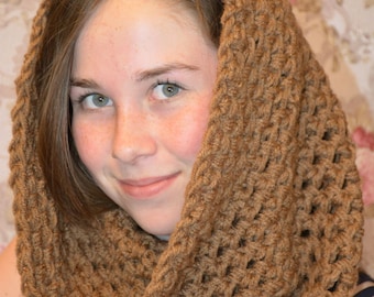 Brown Crochet Cowl Snood Scarf/ Outerwear/ Accessory/ Gift for Girls/ Gift for her/ Gift for mom/ Birthday / Winter wear/ Christmas