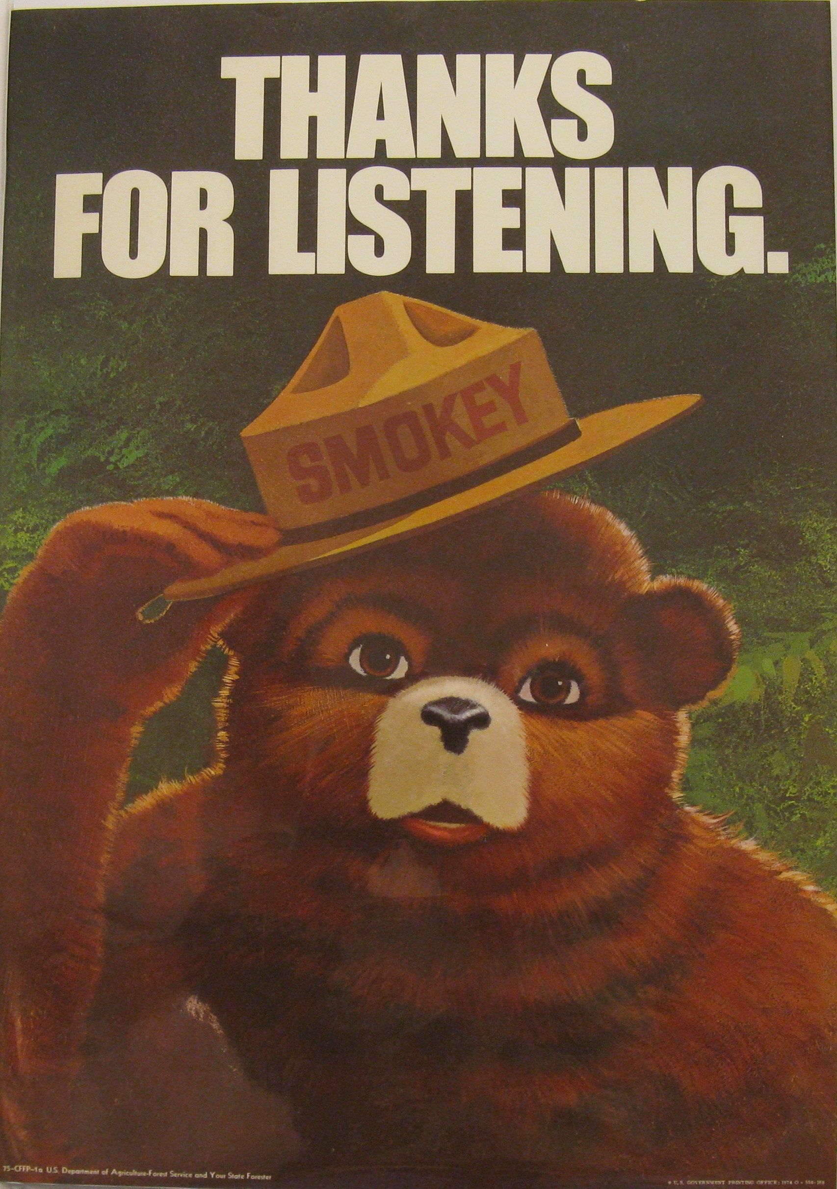 Smokey Bear Poster, nature print, bear print, vintage poster, Americana