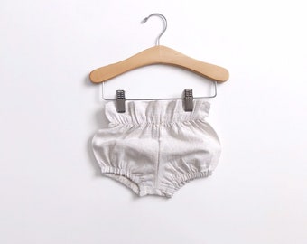Rainbow shimmer linen baby bloomers, high waisted bloomers, toddler girl bloomers, toddler shorts, baby shorts, diaper cover, bloomies