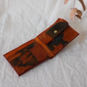 Leather Tie Dye Wallet, Hand Dyed Leather. Vegetable Tanned Leather.  Gifts for Him.  Handmade in England.