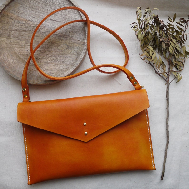 Tan Leather Cross Body Handbag Etsy