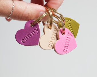 Canny leather heart keyring.  Geordie gifts.  Northern slang.