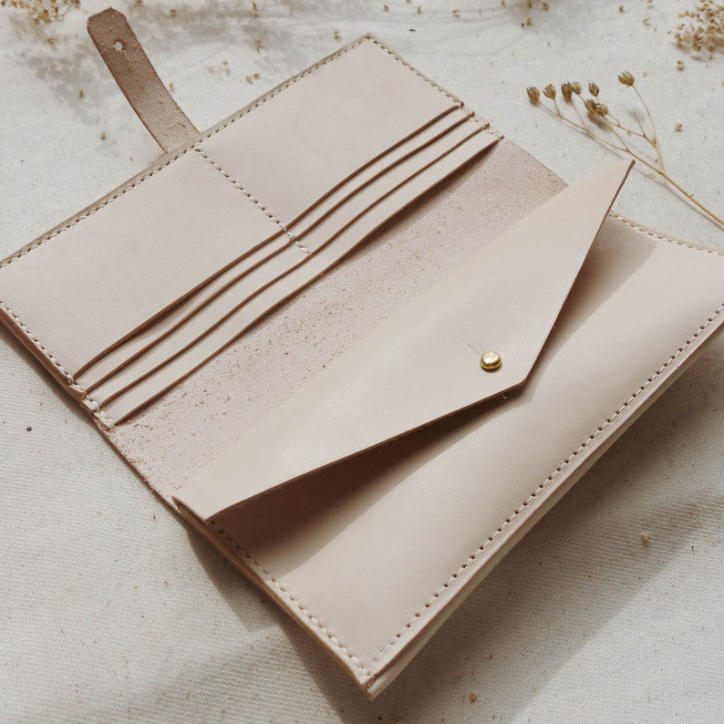 Leather Bifold Purse Hand Stitched Leather Purse. Handmade Etsy