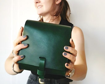Handmade Leather Crossbody Satchel: Veg Tan Leather Shoulder Bag