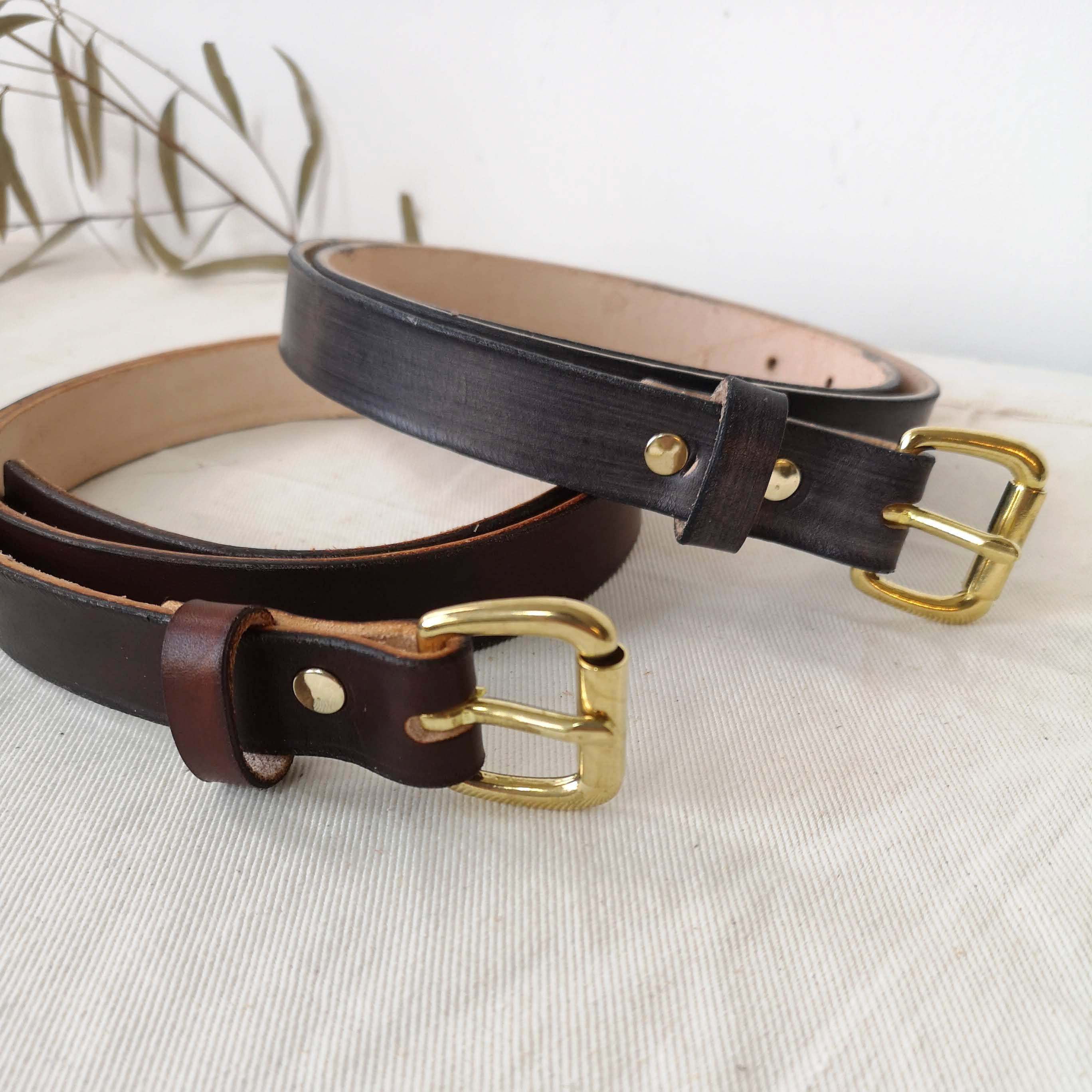 Thick Natural Leather Belt Hand Cut and Finished. 1 Inch. - Etsy UK