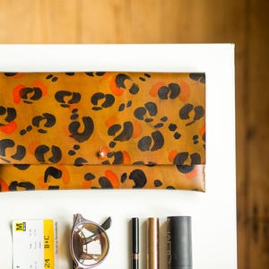 Handmade Leather Clutch Purse: Vibrant Laptop Bag, Personalized