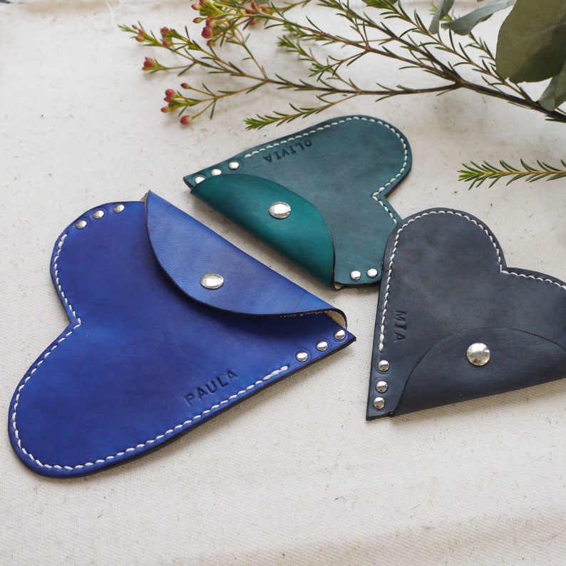 Personalised Leather Large Heart Purse Etsy