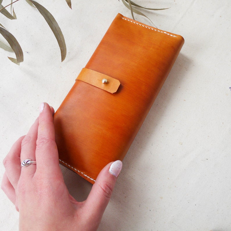 Leather Bifold Purse Hand Stitched Leather Purse. Handmade Etsy