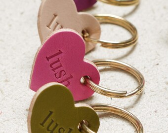 Lush leather heart keyring.  Geordie gifts.  Northern slang.  New home gift