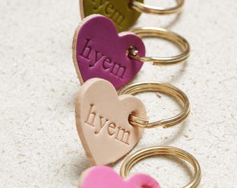 Hyem leather heart keyring.  Geordie gifts.  Northern slang.  New home gift