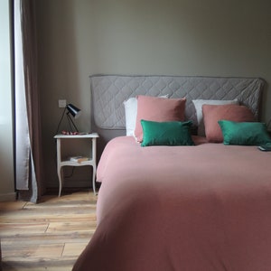 Conjunto de roupa de cama em jersey de algodão muito macio para cama de 1 ou 2 pessoas, cor Coral e Areia