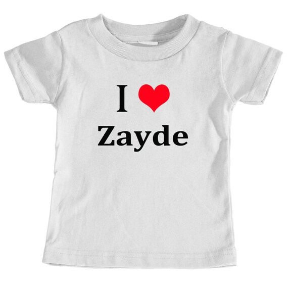 I Love Zayde Kids Shirt Jewish Baby Clothes Yiddish Baby Etsy