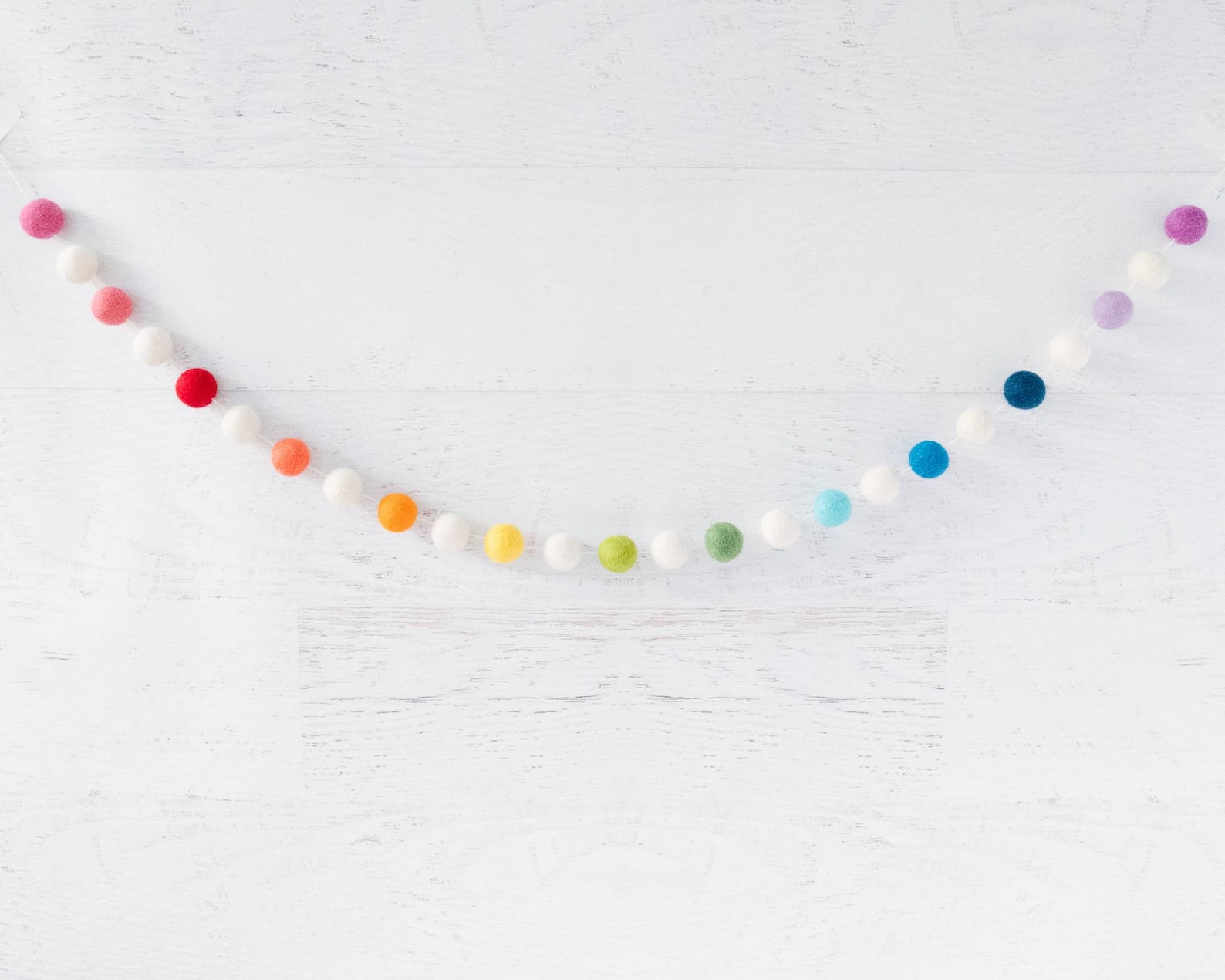 SPECTRUM Felt Ball Garland Rainbow Garland, Pom Pom Garland, Party