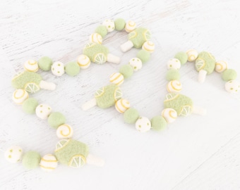 LEMON LIME POPSICLE Felt Ball Garland – Popsicle Garland, Felt Popsicles, Summer Garland, Summertime, Popsicle Party