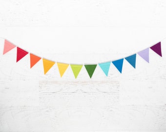 CLASSIC RAINBOW Felt Bunting - Rainbow Bunting, Felt Flag, Felt Pennant, Felt Banner, Rainbow