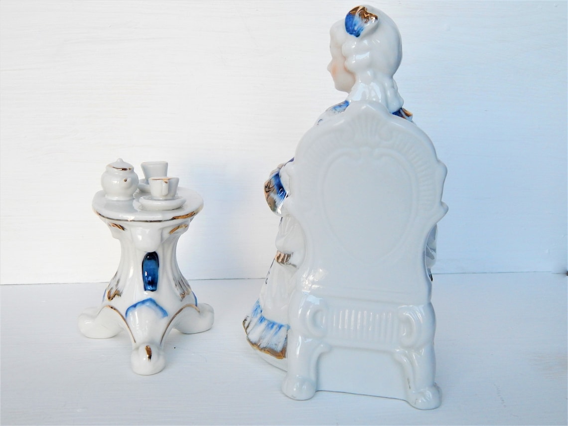 Antique Porcelain Figurine Empress Queen Hand Painted Home Decor Gift