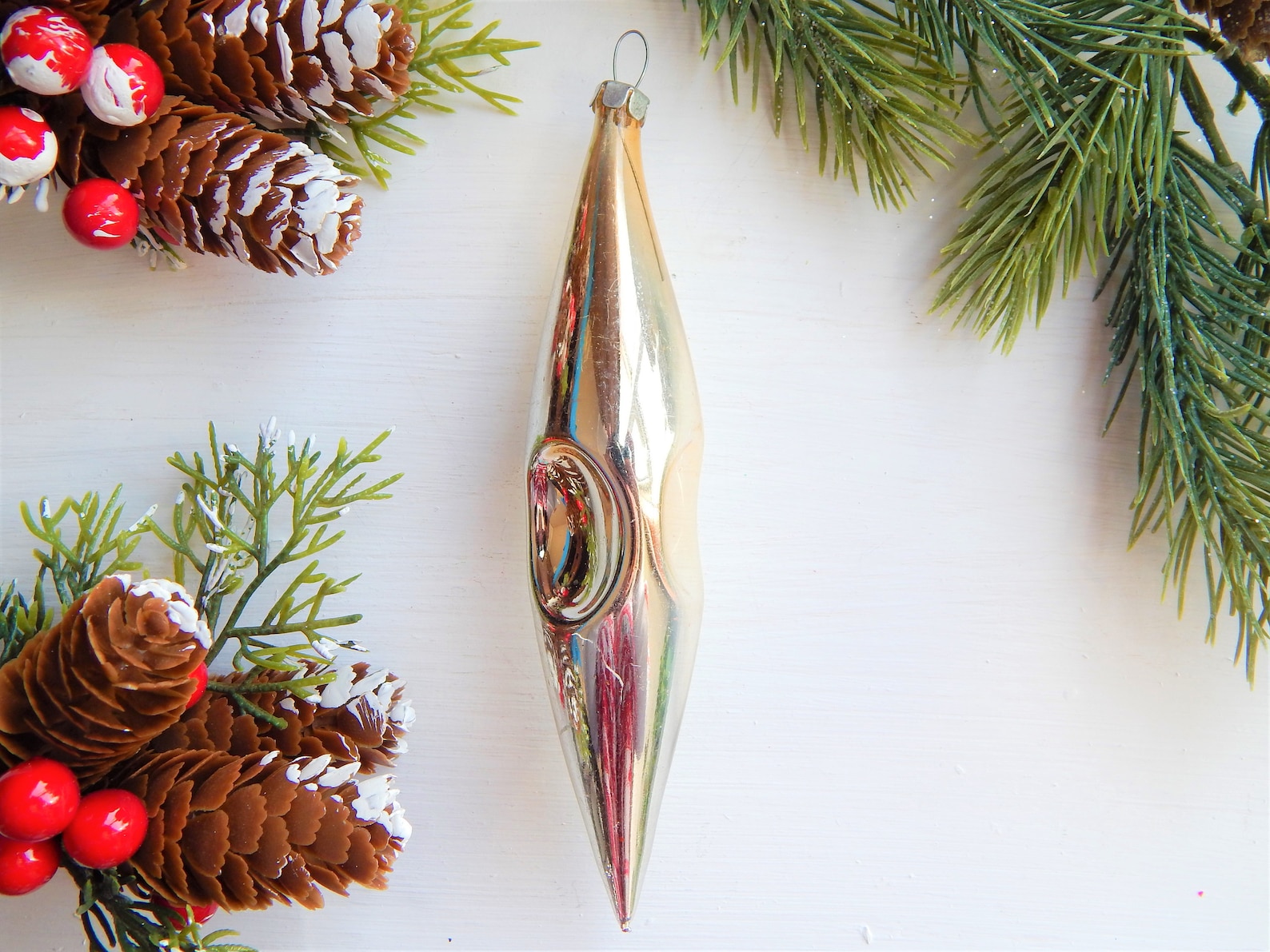Vintage Christmas Ornament Icicle Silver Tree Decoration Etsy