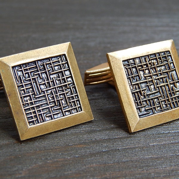 Soviet Bronze cufflinks  Father gift Wedding Groom gift Vintage Cuff links Gifts for Men Old Jewerly gifts/for/boyfriend Made in USSR