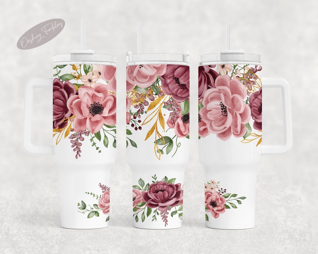 Boho 40oz Quencher Tumbler Wrap PNG Digital Download, Floral Mothers ...