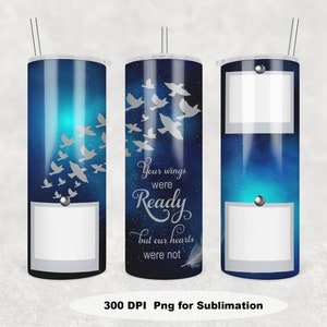 Memorial 20oz Skinny Picture Tumbler Sublimation Design, Photo collage Tumbler wrap PNG File Digital Download, Digital Design Download