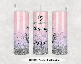 20oz Skinny Mom Tumbler Sublimation Design, Nana Photo Tumbler wrap, Nana Mothers Day Tumbler Design, Grandma tumbler PNG Digital Download