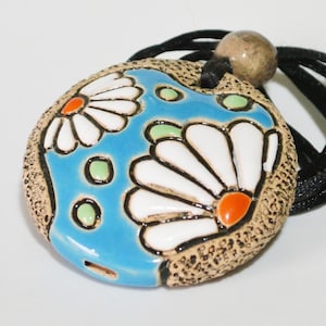 Ocarina: Daisy Ceramic Necklace, 4-Hole Musical Pendant