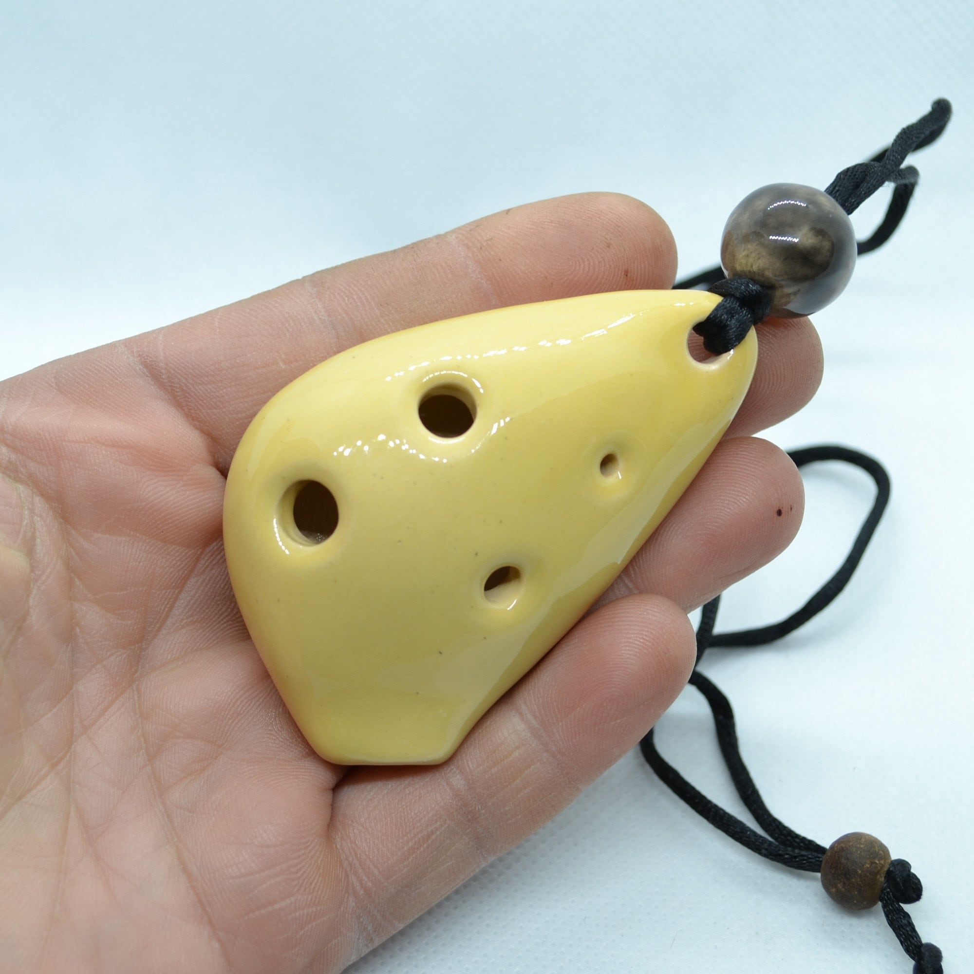 Ocarina Pendant 4 hole key C. Light Yellow. Ocarina for Etsy