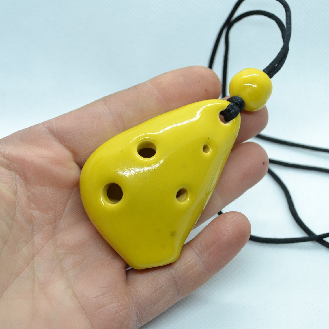 Ocarina Pendant 4 hole key C. Bright Yellow. Ocarina for Etsy