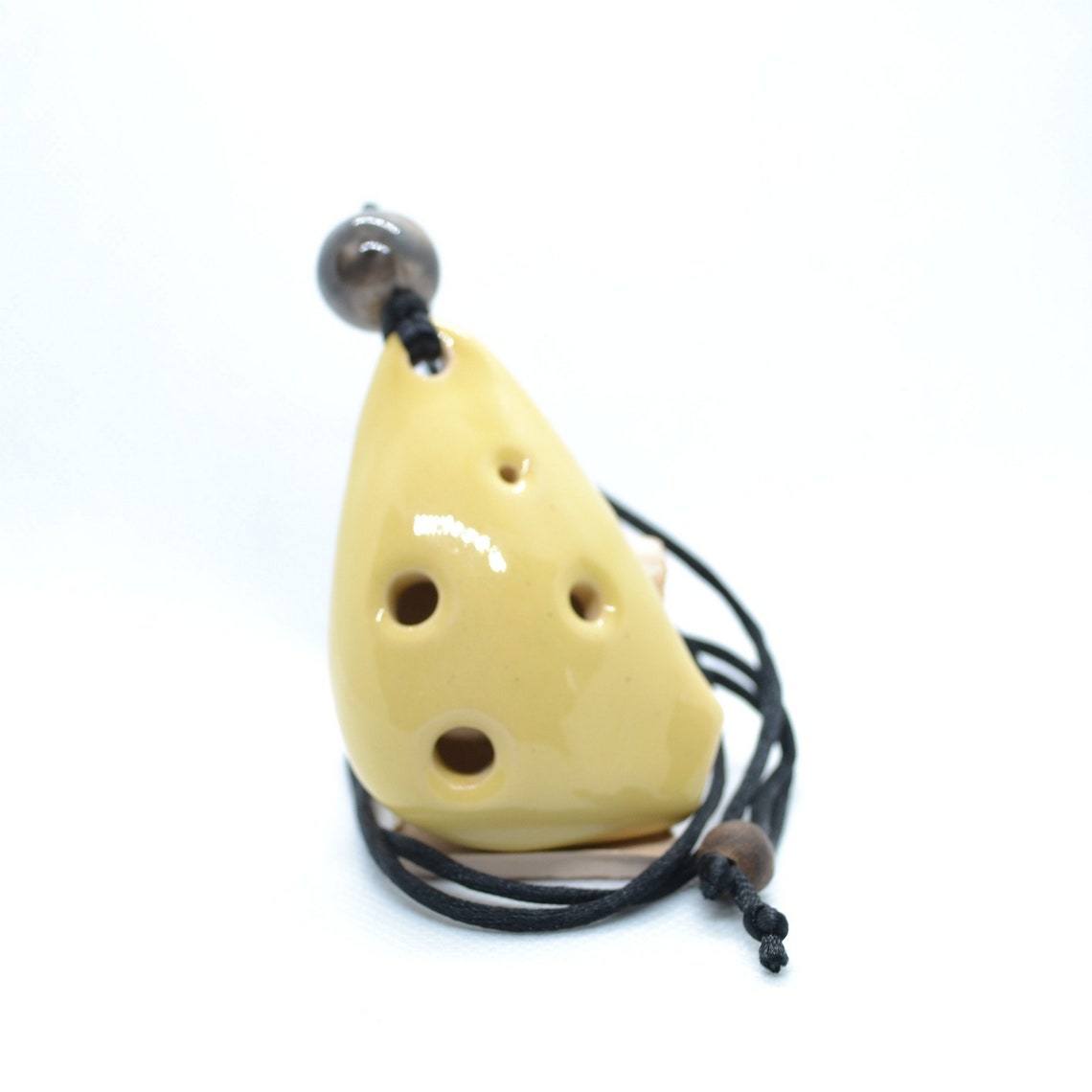 Ocarina Pendant 4 hole key C. Light Yellow. Ocarina for Etsy