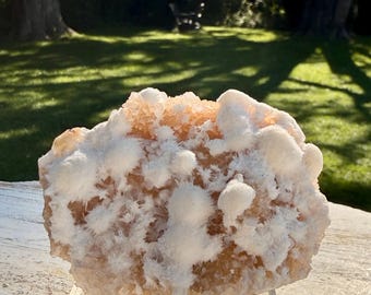 Okenite - Snowballs, Scolecite, Peach Matrix, India