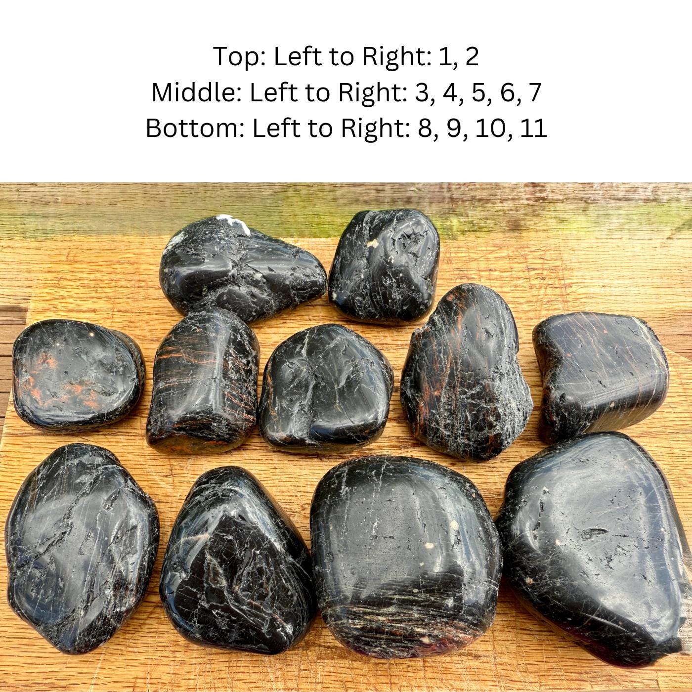 Black Tourmaline With Red Jasper - Select Size, Large to XL, Palm 