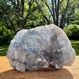 Celestite - Rainbows, Glassy, Geode, Transparency, Morocco