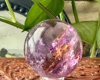 Ametrine Sphere - 30mm to 42mm, Select Option, Rainbows, Amethyst & Citrine, Bolivia
