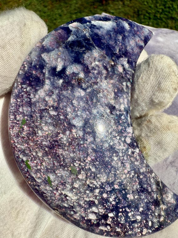 Iolite Sunstone Moon - Rainbow Flash, Sunstone Confetti, Copper, Perfect Tips