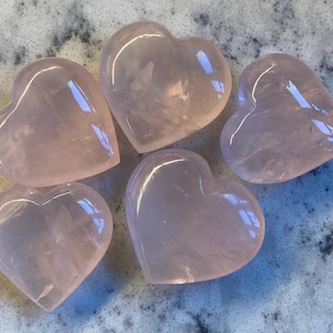 Rose Quartz / Pink Quartz Hearts - Top Quality, Gorgeous soft pink