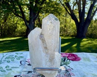 Pink Danburite -  Twin, Perfect Tips, Iridescence, Calcite, Rainbows, Rare, Mexico