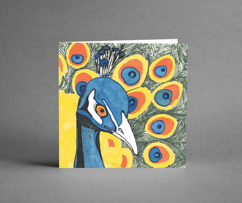 Peacock Birthday Card Etsy