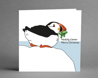 Welsh Christmas Cards | Nadolig Llawen cards | Puffin Christmas Cards | Cardiau Cymraeg | Welsh Christmas cards | Cardiau Nadolig Cymraeg