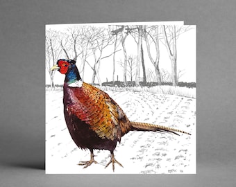 Pheasant greetings card | art card | Watercolour illustration | Greetings Cards | Wildlife Cards | Countryside cards | Pheasant birthday |