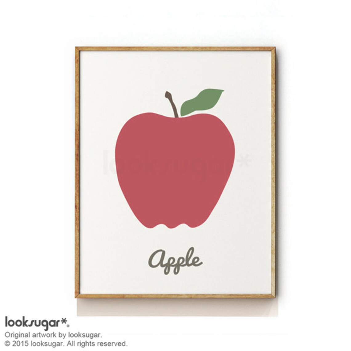 Apple Wall Art . Apple Print . Kitchen Print . Baby Nursery Etsy