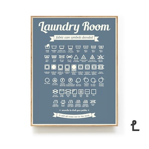 Laundry Care Symbols . Laundry Room Decor . Laundry Room Art . Laundry Room Sign . KP0090