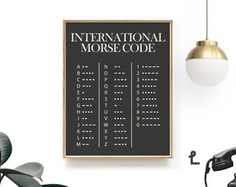 国際モールス信号アートプリント。オフィスの装飾。オフィスの壁アート